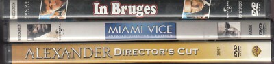 DVD: COLIN FARRELL Lot x 3 - Miami Vice / In Bruges / Alexander Directors Cut 