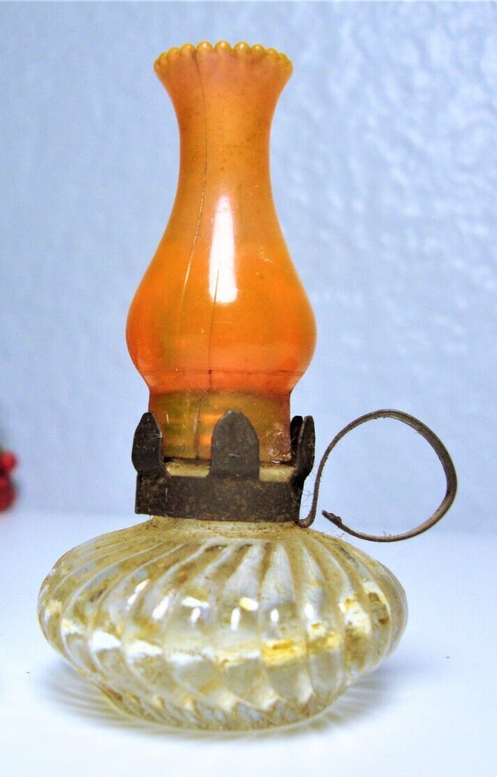 Vintage LAMP LITE PERFUME Lamp Lite Oil Lamp Perfume Bottles Green, Red