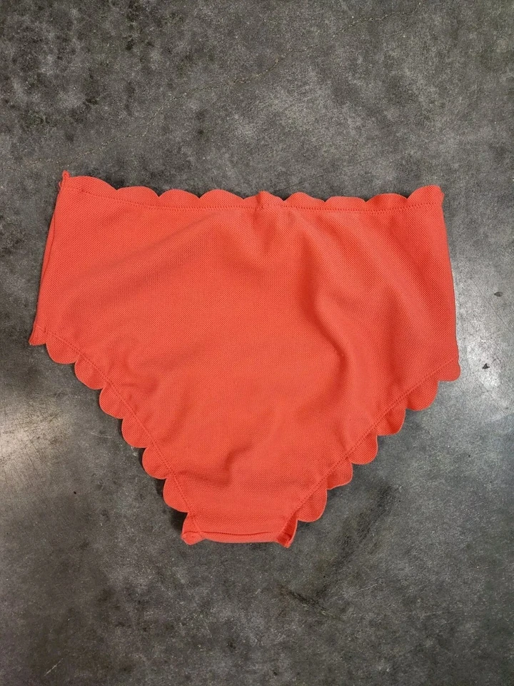 Parte inferior de bikini Vineyard Vines talla XS roja festoneada cintura alta Foto 4 de 4