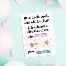 Geburtstagskarte "Cousincorn" Für Cousin – Mit Einhorn-Motiv, Premium-Leinenkarton