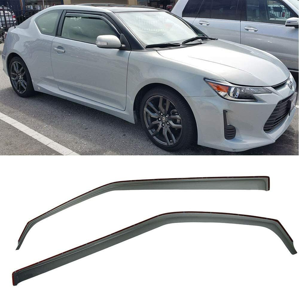 For 11-16 Scion TC Side Window Visors Gen 2 In-Channel Smoke Tint
