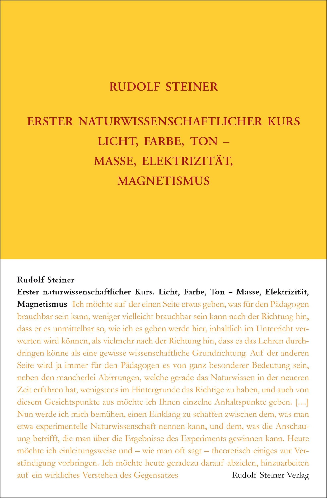 Thumbnail - Erster Naturwissenschaftlicher Kurs: Licht, Farbe, Ton - Masse,