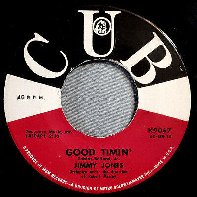 HEAR IT 60's R&B 45 rpm record Jimmy Jones ''Good Timin'' from 1960