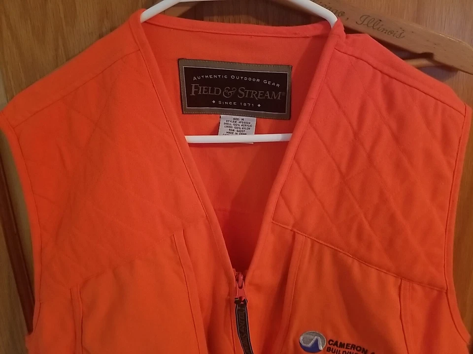Chaleco utilitario Field & Stream naranja caza pesca talla M para hombre bolsillos concha Foto 2 de 4