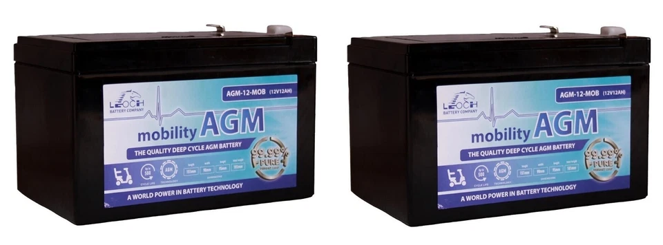 2x 12V 15Ah Leoch Mobility Scooter Batteries Replacing 12v 12ah 12v 14ah