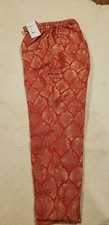 Pakistani/Indian Women's Red Jamawar Cigarette Pants with Lining Size Small