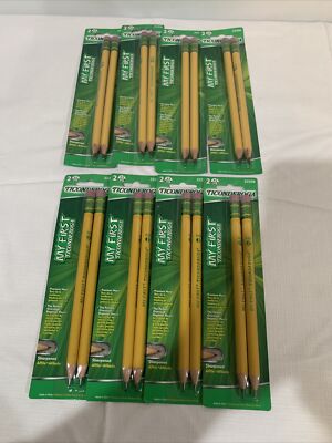 Dixon MY FIRST TICONDEROGA #2 Pencils Yellow Sharpened 8-Packs of 2 NEW