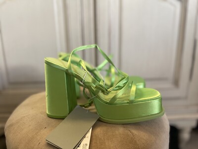 Brand New H&M Green Platform Heels Sandals