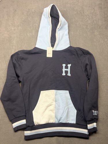 NWT HUF Sideline Mens Small Blue Colorblock Two-layer Hood Hoodie