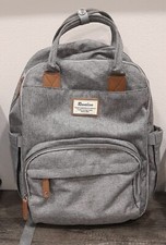 Ruvalino Gray Brown Multifunction Travel Maternity Back Pack Diaper Bag Used