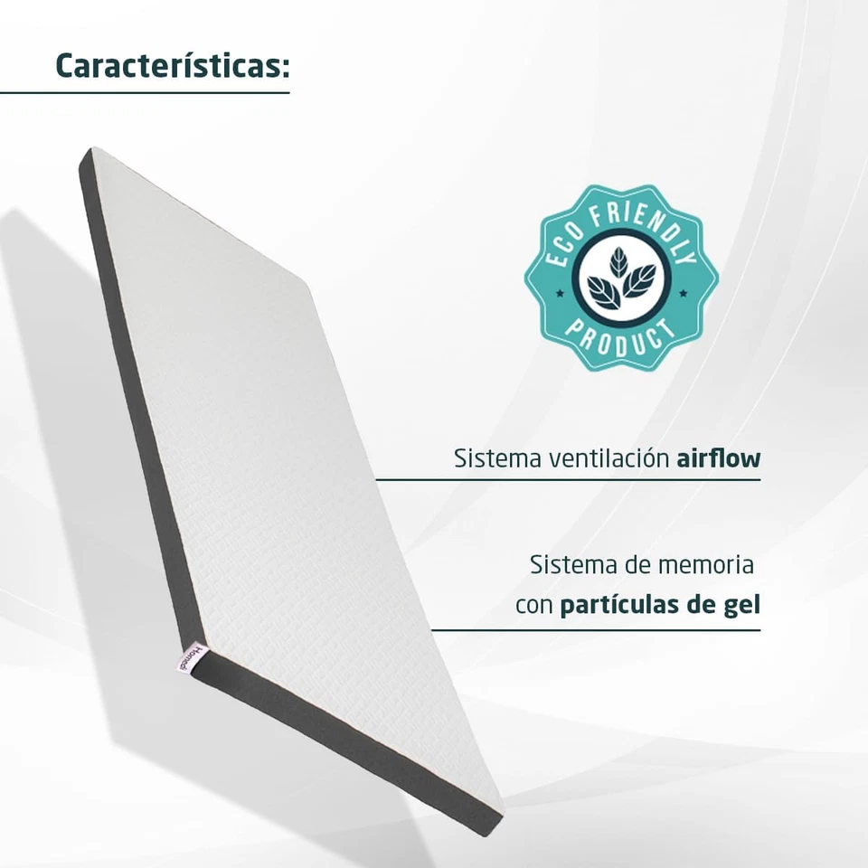 Topper 100% Viscoelastico per Materasso - Copertura Rimovibile E Lavabile - Sopr - Immagine 3 di 4