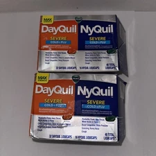 Vicks Dayquil & Nyquil Severe Cough, Cold & Flu Liquicaps 48 Ea E 11/25 BoxDamag