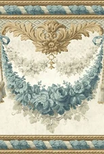 Scarborough Border in Teals from Savannah House by Wallquest SV61152B