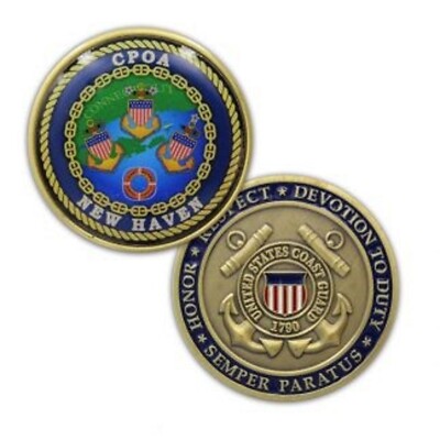 USCG COAST GUARD CPOA NEW HAVEN  1.75'' CHALLENGE COIN