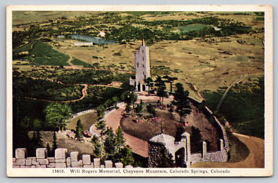 Will Rogers Memorial Cheyenne Mountain Colorado Springs CO Vintage Postcard