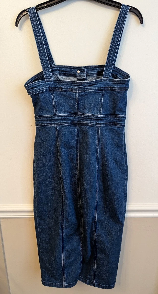 Women s Forever 21 Button Up Denim Jumper Dress Size M Jean Denim