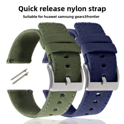High Quality Quick Release Nylon Canvas Watch Band Strap 20 22mm Men's Universal