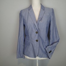 J.CREW Schoolboy Blazer Jacket lightwe 4 Summer Stripe Blue White Classic Cotton