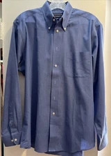 Seville Row Men’s Long Sleeve Blue Shirt Size 16 Neck Sleeve 34/35