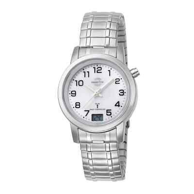 Funkuhr Master Time Damenuhr MTLA-10307-12M  Edelstahl-Zugband gut lesbar Datum