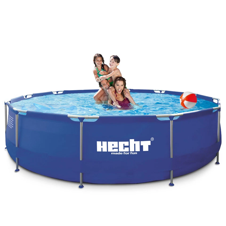 Frame Swimming Pool 300 x 76 cm Schwimm Bad Becken Garten Pool Stahlrohr Stabil