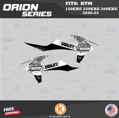 Graphics Kit for KTM 150EXC, 250EXC, 300EXC (2020-2023) Orion - WHITE - Bild 2 von 6