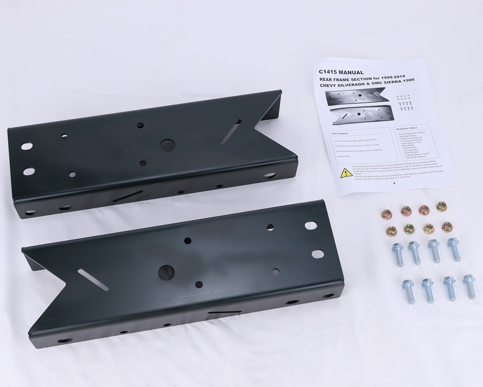 2-Piece Rear Frame Repair Section For 1999-2014 Chevy Silverado & GMC Sierra 1500 Short Bed
