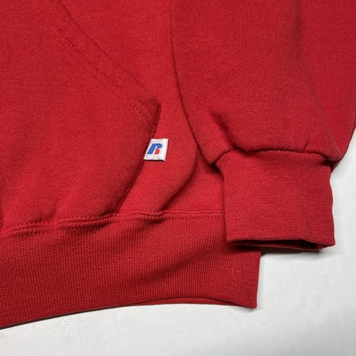 Vintage 90s Russell Athletic Hoodie Mens Medium Red College Sports Hipster 59ers - Picture 3 of 9