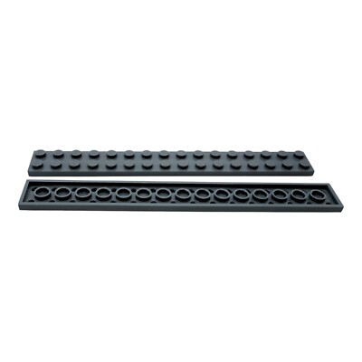 2x LEGO  Platte 2x16 Dark Stone Grey - Dunkelgrau 4210796 4282