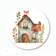 Cute Red Fox Summer Cottage Favors Scrapbook Stickers Envelope Seals Labels