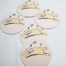 Lot of Five  Ritzenhoff  Stefanie Clemen Abstract Cat Beer Coasters