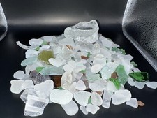 1 Lb Beach glass pieces in mixed colors, genuine Lake tumbled, bulk, WI beach