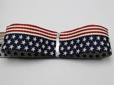 2 Meters 38mm 1-1/2" Stars Stripes Patriotic Flag Grosgrain Ribbon Trim Craft