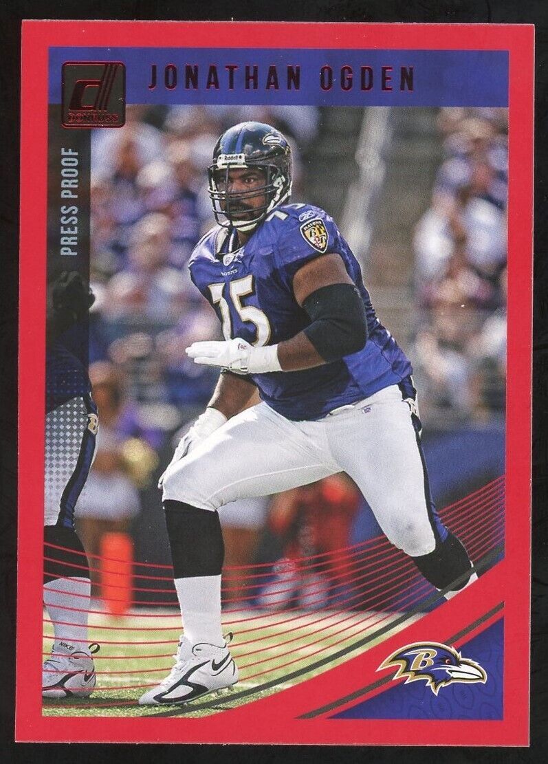 2018 Donruss Jonathan Ogden Red Press Proof Parallel Baltimore Ravens #27