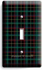TARTAN BLUE GREEN BLACK RED PLAID PATTERN LIGHT SWITCH OUTLET WALL PLATES DECOR