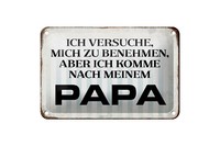 Blechschild Spruch 18X12 Cm Versuche Mich Zu Benehmen Papa Deko Schild