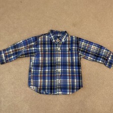 RALPH LAUREN INFANT BOYS LONG SLEEVED PLAID SHIRT, BUTTON FRONT, NICE