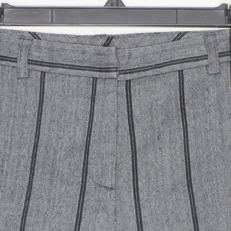 Pantalones de vestir para mujer Chadwicks gris negro a rayas con puños dobladillo tiro alto talla 6 B68 Foto 2 de 4