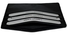 Genuine Leather Slim One Flap card Money Holder Black NEW