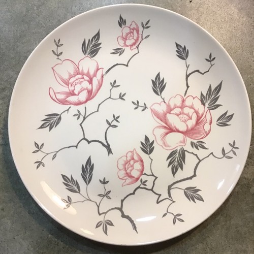 3 Homer Laughlin Dura Print Dinner Plates 10β PINK FLOWERS USA πΊπΈπ·β€οΈπ΄π΄π₯ - Picture 2 of 4