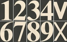 Combat Rifle Target Numbering Set, 1-2-3-4-V-6-7-8-9-X, 10" x 16" each