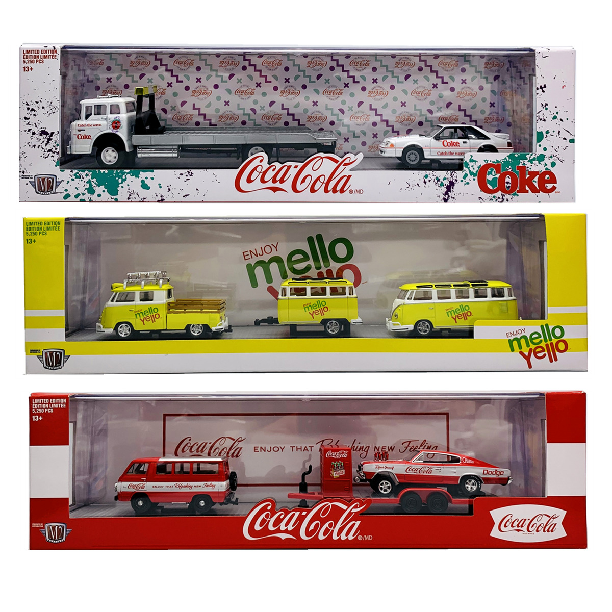 M2 Machines 1:64 2020 Coca-Cola Auto-Haulers Release 3 Trucks Set  56000-TW05