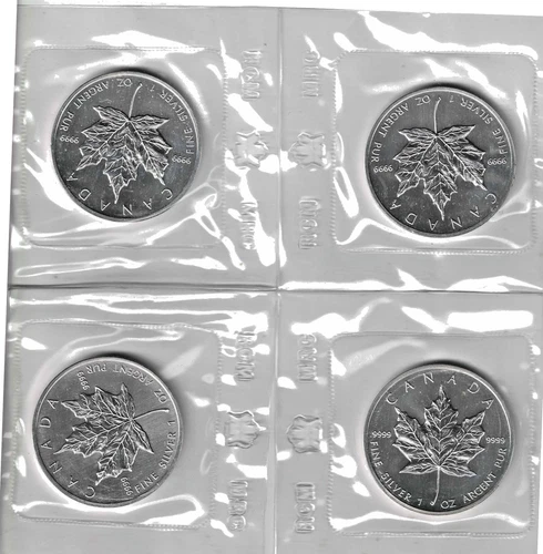 1988 Canadian Maple Leaf Elizabeth II $5 Dollar 1 oz Silver Coin Unc Sealed
