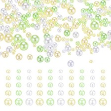 2000PCS No Hole Pearls 3-8MM Green,White,Light Yellow Pearl ABS for Crafts