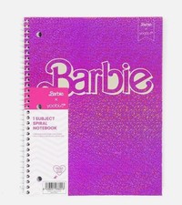 Barbie X Yoobi 1 Subject Spiral Notebooks Pink Glitter Design 2-PACK 