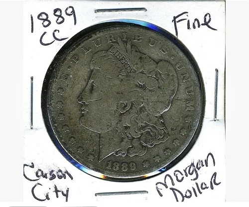 1889 CC F Morgan Dollar 100 Cent NICE Fine 90% Silver CARSON CITY $1Coin #7669