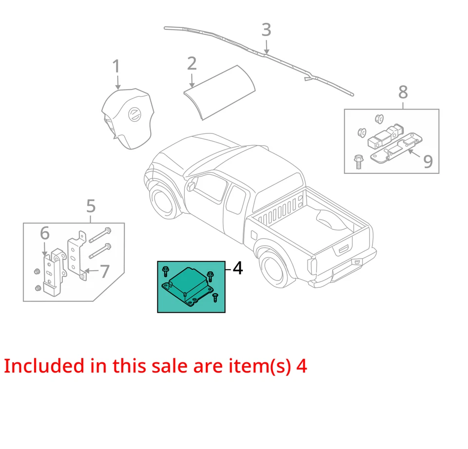 System Restraint Bag Module Fits 09-13 EQUATOR 206097 - Image 3 of 4