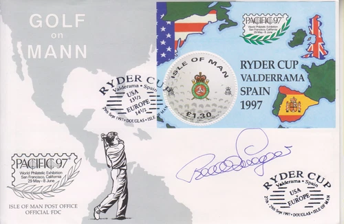 BERNARD LANGER SIGNED ISLE OF MAN GOLF  FDC