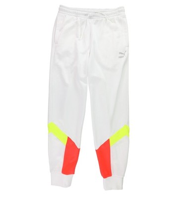 Puma Mens Iconic MCS Athletic Track Pants, white, L