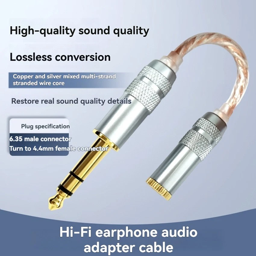 Adapter Cable 6.35mm Male to 4.4mm Female Hi-Fi Balance Interconnect Audio Cable - Image 4 of 4